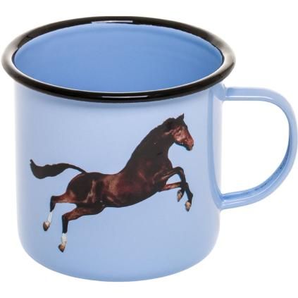 Šalica TOILETPAPER HORSE 10 cm, plava, emajl, Seletti