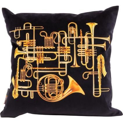 Ukrasni jastuk TOILETPAPER TRUMPETS 50 x 50 cm, crna, Seletti