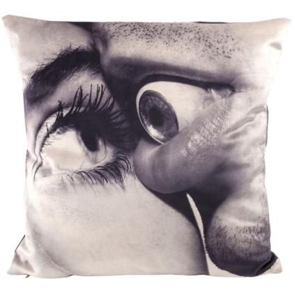 Ukrasni jastuk TOILETPAPER EYE & MOUTH, 50 x 50 cm, siva, Seletti