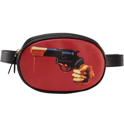 Torbica za pojas TOILETPAPER REVOLVER, 19 x 12 cm, crna, Seletti