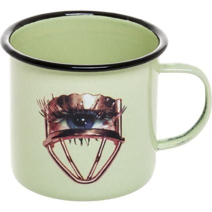Šalica TOILETPAPER EYE, 10 cm, zelena, emajl, Seletti