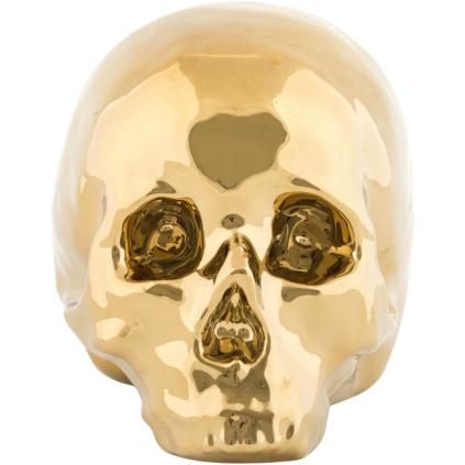 Kućni ukras MEMORABILIA MY SKULL, 25 cm, zlatna, porculan, Seletti