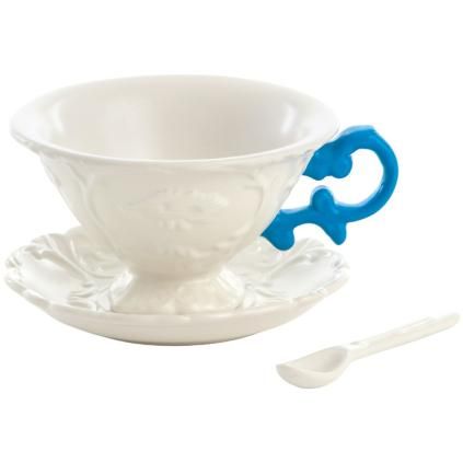 Šalica za čaj s tanjurićem i žlica I-WARES svijetloplava, Seletti