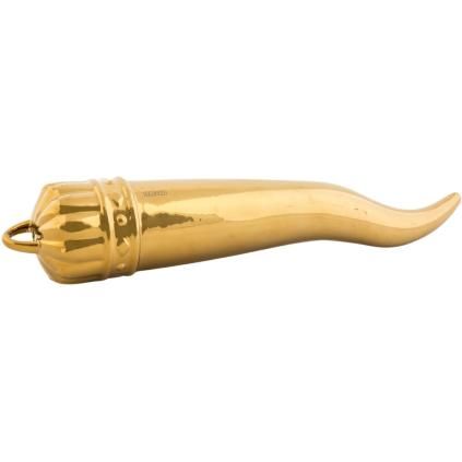 Kućni ukras MEMORABILIA MY LUCKY HORN, 30 cm zlatna, porculan, Seletti