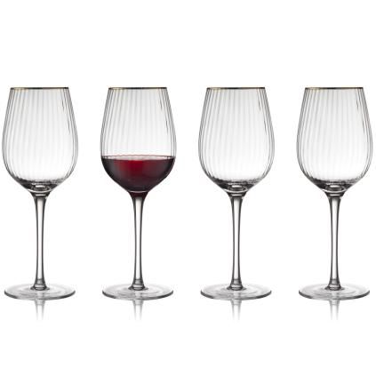 Čaša za crno vino PALERMO GOLD, set od 4 kom, 300 ml, Lyngby Glas