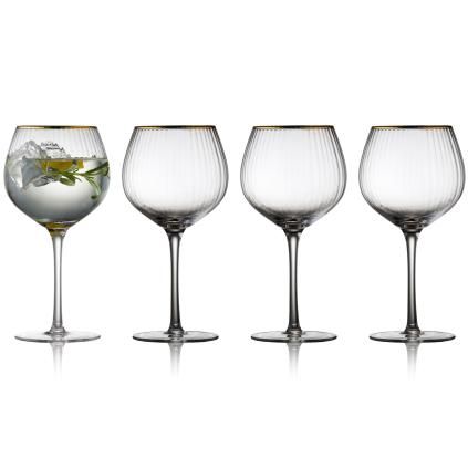 Koktel čaša PALERMO GOLD 650 ml, set od 4 kom, za gin & tonic, zlatna, Lyngby Glas