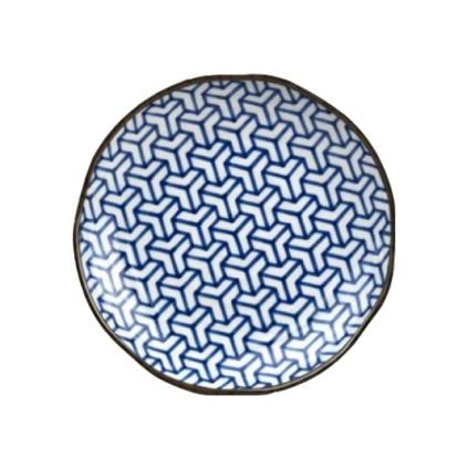 Plitki tanjur HERRINGBONE INDIGO IKAT, 23 cm, plavi, MIJ