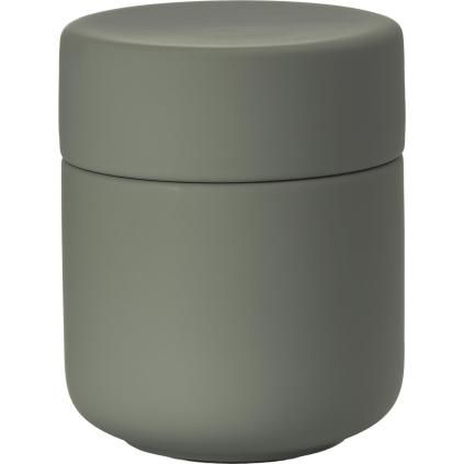 Staklenka s poklopcem UME, 10 cm, maslinasto zelena, keramika, Zone Denmark