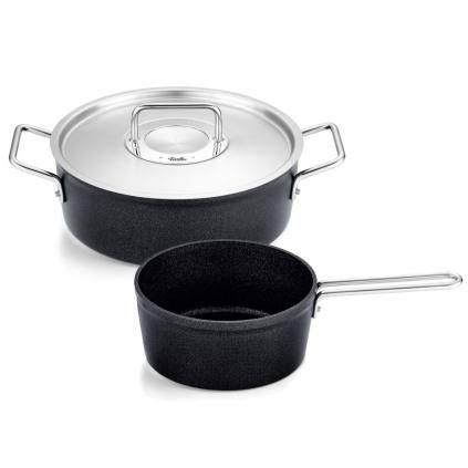 Set posuđa ADAMANT, poklopac za lonac od nehrđajućeg čelika, set od 2 kom, neprijanjajuća površina, Fissler