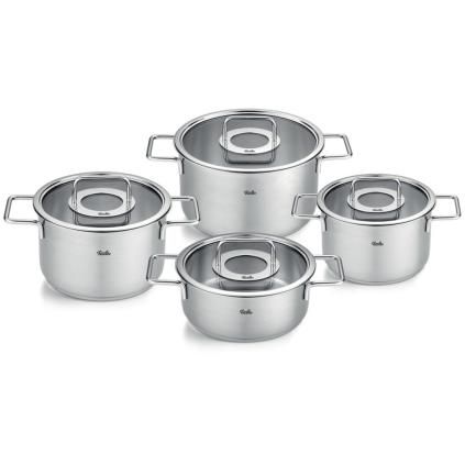 Set posuđa PURE, stakleni poklopac za lonac, set od 4 kom, inox, Fissler