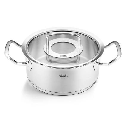 Plitki casserole lonac ORIGINAL PROFI, 20 cm, srebrna, nehrđajući čelik, Fissler