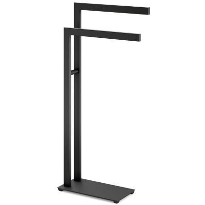 Stojeći stalak za ručnike LINEA, 80 cm, dupli, crni, nehrđajući čelik, Zack