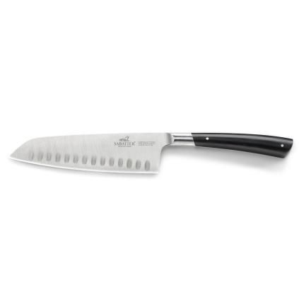 Santoku nož EDONIST, 18 cm, zakovice od nehrđajućeg čelika, crna, Lion Sabatier