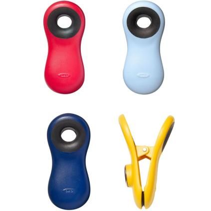 Zatvarači za vrećice GOOD GRIPS, štipaljke, magnetski, set od 4 kom, plastika, OXO