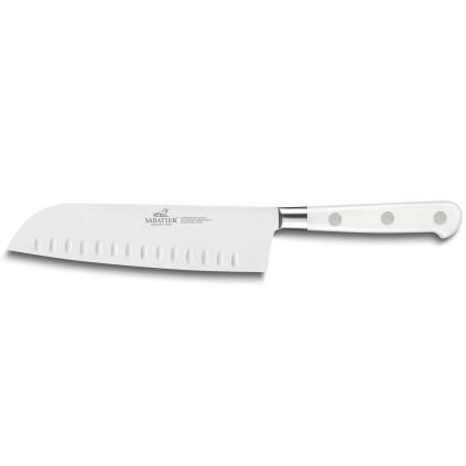 Santoku nož TOQUE, 18 cm, zakovice od nehrđajućeg čelika, bijela, Lion Sabatier