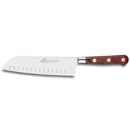 Santoku nož SAVEUR, 18 cm, mesingane zakovice, smeđa, Lion Sabatier