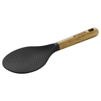 Žlica za miješanje, 22 cm, za rižu, smeđa, silikon, Staub