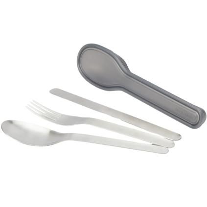 Set pribora za jelo, set od 3 kom, s kutijom, nehrđajući čelik, Black+Blum