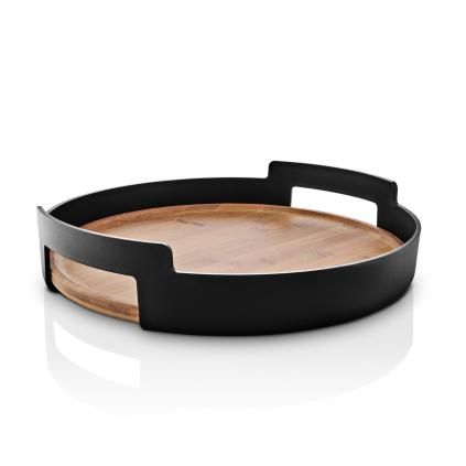 Pladanj za posluživanje NORDIC KITCHEN 35 cm, crna, plastika/bambus, Eva Trio