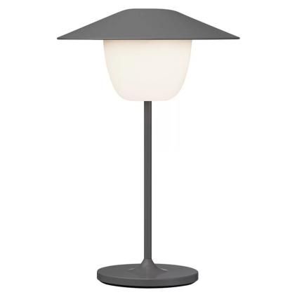 Prenosiva stolna lampa ANI MINI, 21 cm, LED, toplo siva, aluminij, Blomus