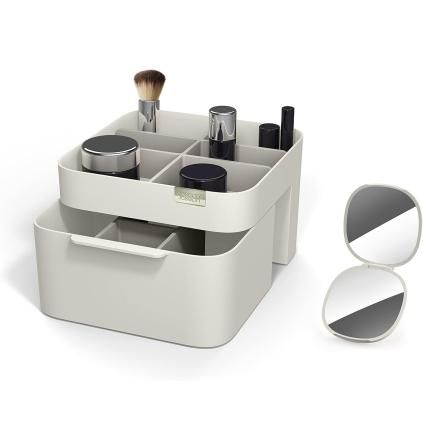 Organizator za šminku VIVA 75007, s ogledalom, krem, plastika, Joseph Joseph