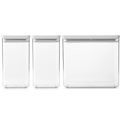 Posuda za čuvanje hrane TASTY PLUS, set od 3 kom, visoke, svijetlo siva, Brabantia