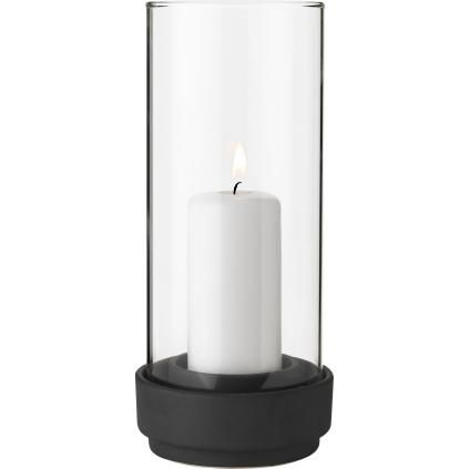 Svjećnjak za svijeće za večeru HURRICANE, 24 cm, crna, kamenina, Stelton