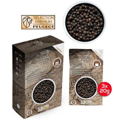 Crni papar KAMPOT PREMIUM, 3 x 20 g, Peugeot