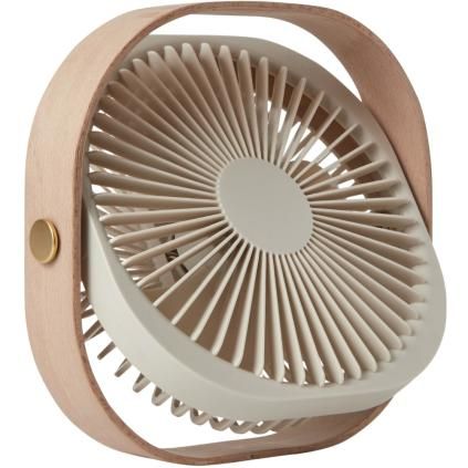 Stolni ventilator FANTASTIC, 20 cm, bež, drvo, Printworks