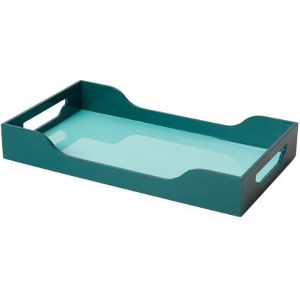 Ukrasni poslužavnik SWELL, 34 cm, tirkiz, drvo, Printworks