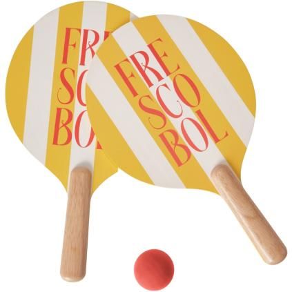 Komplet za tenis na plaži FRESCOBOL, set od 3 kom, žuta, Printworks
