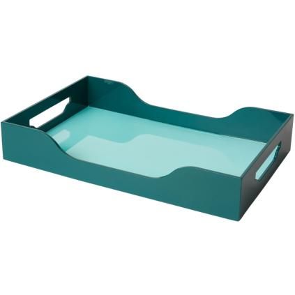 Ukrasni poslužavnik SWELL, 42 cm, tirkiz, drvo, Printworks