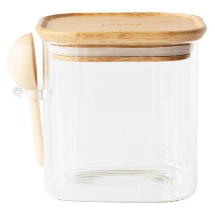 Kutija za kavu PKV-049, 800 ml, staklo / bambus, Pebbly