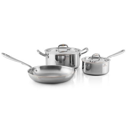 Set posuđa CON CUORE, set od 5 kom, srebrna, bakar, Ruffoni