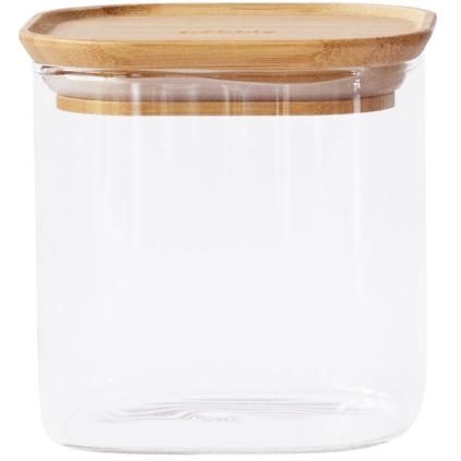 Posuda za čuvanje hrane PKV-005, 800 ml, staklo / bambus, Pebbly