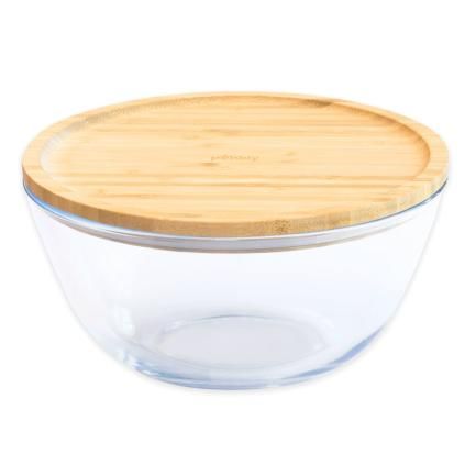 Posuda za čuvanje hrane PKV-011, 770 ml, staklo/bambus, Pebbly