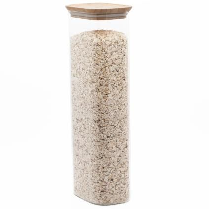 Kuhinjska posuda za pohranu PKV-070, 2,6 l, staklo/bambus, Pebbly