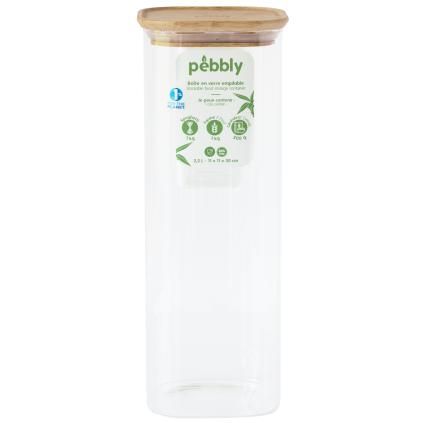Kuhinjska posuda za pohranu PKV-007, 2,2 l, staklo/bambus, Pebbly