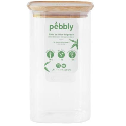 Kuhinjska posuda za pohranu PKV-006, 1,4 l, staklo/bambus, Pebbly