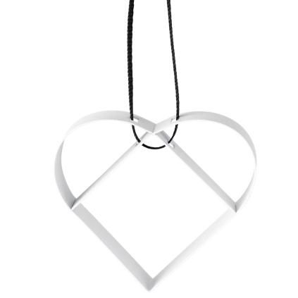 Božićni ukras FIGURA, 5 cm, srce, nježno bijela, nehrđajući čelik, Stelton
