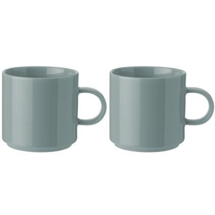 Šalica za kavu, 200 ml, set od 2 kom, prašnjavo zelena, kamenina, Stelton