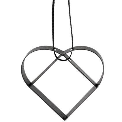 Božićni ukras FIGURA, 5 cm, srce, nježno crna, nehrđajući čelik, Stelton