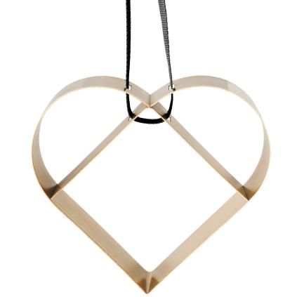 Božićni ukras FIGURA, 9 cm, srce, mesing, nehrđajući čelik, Stelton