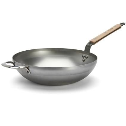 Wok MINERAL B BOIS, 32 cm, srebrna, čelik, de Buyer