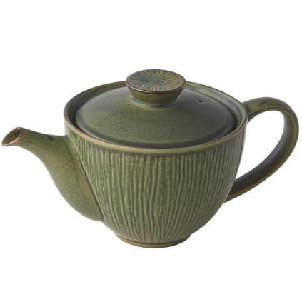 Čajnik s infuzorom za čaj SENCHA 400 ml, zelena, keramika, MIJ