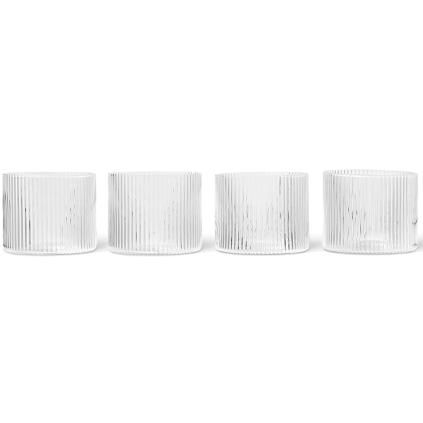 Čaša za vodu RIPPLE 200 ml, set od 4 kom, svjetlo, čvrsta LIVING