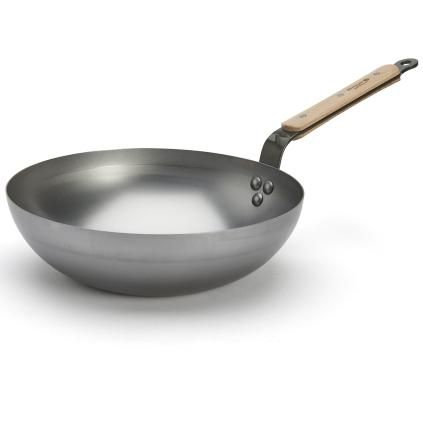 Wok MINERAL B BOIS 28 cm, srebrna, čelik, de Buyer