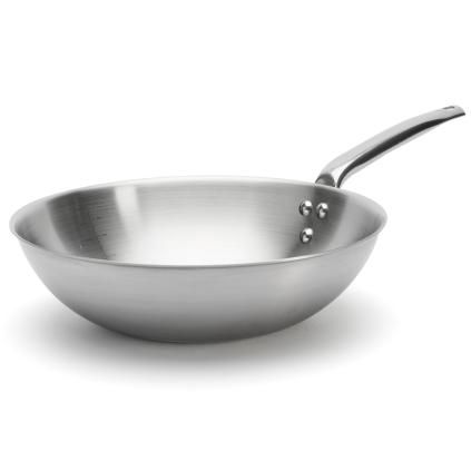 Wok ALCHIMY 28 cm, srebrna, nehrđajući čelik, de Buyer