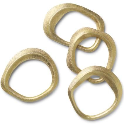 Prsten za salvete FLOW 7 cm, set od 4 kom, mjed, čvrsta LIVING