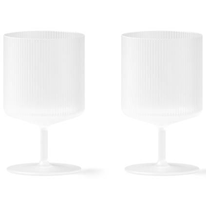 čaša za vino RIPPLE 270 ml, set od 2 kom, bijela, čvrsta LIVING
